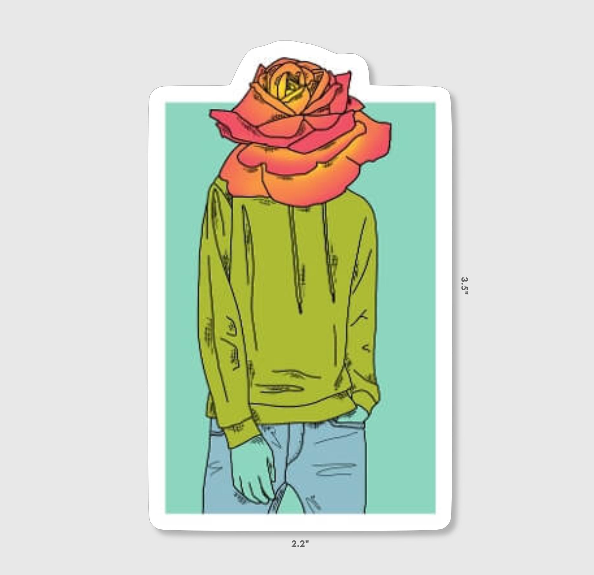 Sticker (Pleople, Rose) - Liesl Anna Art (Richmond, VA) | Shop Made in VA