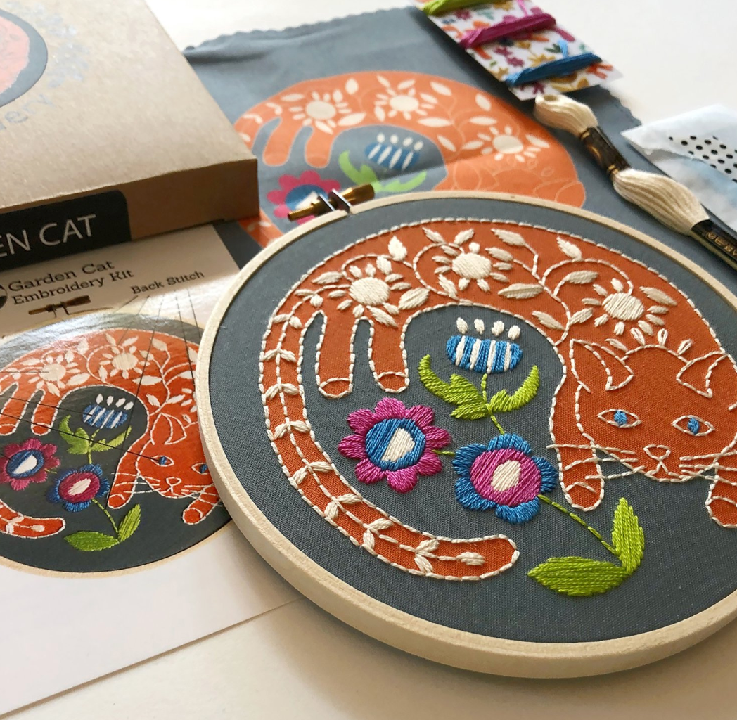 Embroidery Kit (Garden Cat) - Rikrack (Ashland, VA)